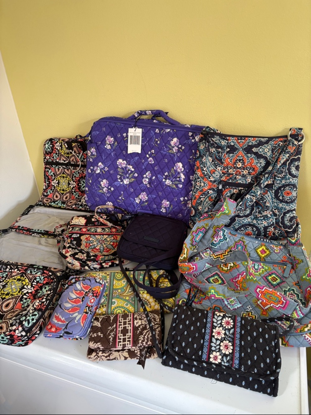 Vera Bradley Mega Lot Patterned Quilted Crossbodies Laptop Wallet Toiletry Bags